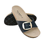 Fly Soft S042.020 Kadın Tek Tokalı Mantar Taban Yazlık Comfort Terlik Siyah