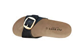 Fly Soft S042.020 Kadın Tek Tokalı Mantar Taban Yazlık Comfort Terlik Siyah
