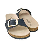 Fly Soft S042.020 Kadın Tek Tokalı Mantar Taban Yazlık Comfort Terlik Siyah