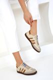  Kadın Siyah / Beyaz  Spor Sneaker Bağcıklı Günlük Rahat Taban Ayakkabı