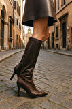 Diz Altı Streç Kadın Topuklu Çizme