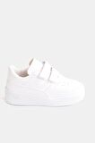 Günlük Unisex Çocuk Şeritli Beyaz Sneaker Cırtlı Hafif Rahat Spor Ayakkabı