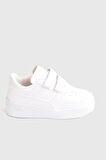 Günlük Unisex Çocuk Şeritli Beyaz Sneaker Cırtlı Hafif Rahat Spor Ayakkabı
