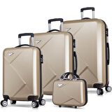 My Valice Diamond Abs 4'lü Travel Valiz Seti Gold