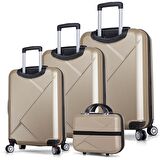 My Valice Diamond Abs 4'lü Travel Valiz Seti Gold