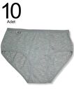 Kadın Beyaz 10'lu Paket Likralı Bato Külot Elf568t0924ccm10