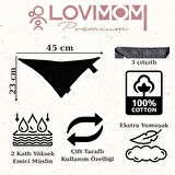 2'li Paket Premium %100 Pamuk Ekstra Soft 2 Kat Müslin Bebek Fuları Salya & Mama Önlüğü 3 Çıtçıtlı - Dream + Pinkone