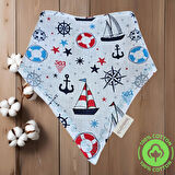 2'li Paket Premium %100 Pamuk Ekstra Soft 2 Kat Müslin Bebek Fuları Salya & Mama Önlüğü 3 Çıtçıtlı - Sunshine + Sailor