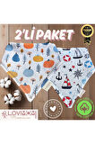 2'li Paket Premium %100 Pamuk Ekstra Soft 2 Kat Müslin Bebek Fuları Salya & Mama Önlüğü 3 Çıtçıtlı