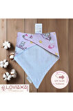 Premium %100 Pamuk Ekstra Soft 2 Kat Müslin Bebek Fuları Salya & Mama Önlüğü 45cm 3 Çıtçıtlı Dream