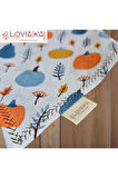 Premium %100 Pamuk Ekstra Soft 2 Kat Müslin Bebek Fuları Salya & Mama Önlüğü 45cm 3 Çıtçıtlı Pumpkin
