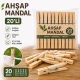 Ahşap Mandal 20'li