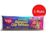 Vioraplast Çilek Kokulu Büzgülü Kendinden Kesimli Çöp Torbası Büyük Boy 1 Rulo
