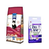 Paw Paw Gourmet Yetişkin Kedi Maması 15 Kg Ve  Proline Bentonit Lavantalı Kedi Kumu 20 LT