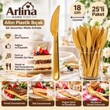 25li 18 cm Altın Plastik Bıçak