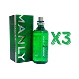 Manly Green EDC 125 Ml Erkek Parfüm 3 Adet