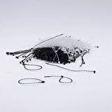 Fuyaku 3" Elle Geçmeli Tırtıklı Kılçık Etiketleme Plastiği Siyah (1.000 Adet)