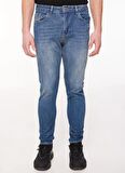 The Crow Normal Bel Dar Koyu Mavi Erkek Denim Pantolon TC5003