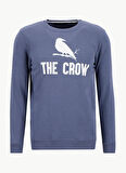 The Crow Bisiklet Yaka Açık Füme Erkek Sweatshırt TC1905_ZOOM