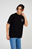 The Crow Bisiklet Yaka Baskılı Siyah Erkek T-Shirt TC9012BASIC