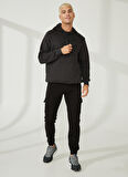 The Crow Kapüşon Yaka Füme Erkek Sweatshırt TC2910BASKILI
