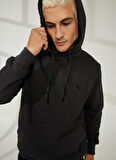 The Crow Kapüşon Yaka Füme Erkek Sweatshırt TC2910BASKILI