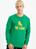 The Crow Bisiklet Yaka Yeşil Erkek Sweatshırt TC1905 BASKILI TSHIRT