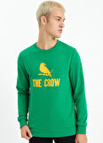 The Crow Bisiklet Yaka Yeşil Erkek Sweatshırt TC1905 BASKILI TSHIRT