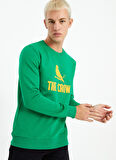 The Crow Bisiklet Yaka Yeşil Erkek Sweatshırt TC1905 BASKILI TSHIRT