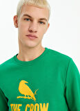 The Crow Bisiklet Yaka Yeşil Erkek Sweatshırt TC1905 BASKILI TSHIRT