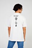 The Crow Bisiklet Yaka Baskılı Beyaz Erkek T-Shirt TC9012