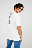 The Crow Bisiklet Yaka Baskılı Beyaz Erkek T-Shirt TC9012
