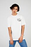 The Crow Bisiklet Yaka Baskılı Beyaz Erkek T-Shirt TC9012