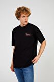 The Crow Bisiklet Yaka Baskılı Siyah Erkek T-Shirt TC 9018