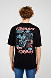 The Crow Bisiklet Yaka Baskılı Siyah Erkek T-Shirt TC 9018