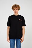 The Crow Bisiklet Yaka Baskılı Siyah Erkek T-Shirt TC 9018