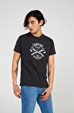 The Crow Bisiklet Yaka Baskılı Antrasit Erkek T-Shirt TC7119