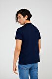 The Crow Bisiklet Yaka Baskılı Lacivert Erkek T-Shirt TC7126