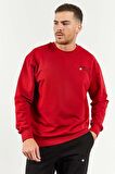Kırmızı - Siyah Casual O Yaka Lastik Paça Erkek Oversize Eşofman Takımı - 85120 | XL