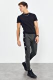 Haki Air Baskılı Fermuar Cepli Standart Kalıp Jogger Erkek Eşofman Alt - 84587 | M