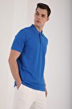 Saks Basic Logolu Standart Kalıp Triko Polo Yaka Erkek T-Shirt - 87748 | XXL