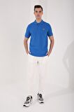 Saks Basic Göğüs Logolu Standart Kalıp Triko Polo Yaka Erkek T-Shirt - 87768 | S