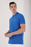 Saks Basic Göğüs Logolu Standart Kalıp Triko Polo Yaka Erkek T-Shirt - 87768 | S