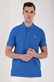 Saks Basic Göğüs Logolu Standart Kalıp Triko Polo Yaka Erkek T-Shirt - 87768 | S