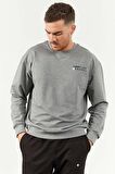 Gri Melanj - Siyah Casual O Yaka Lastik Paça Erkek Oversize Eşofman Takımı - 85120 | L