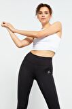 Siyah Yüksek Bel Streç Slim Fit Dar Paça Kadın Tayt - 94545 | M