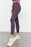 Mor Yüksek Bel Streç Slim Fit Dar Paça Kadın Tayt - 94545 | M
