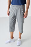 Gri Melanj Ön Cep Detaylı Standart Kalıp Klasik Paça Erkek Kapri - 83092