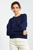 İndigo Basic Rahat Form O Yaka Kadın Sweatshirt - 97114 | XL