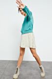 Mint Yeşili Basic Rahat Form O Yaka Kadın Sweatshirt - 97114 | XL
